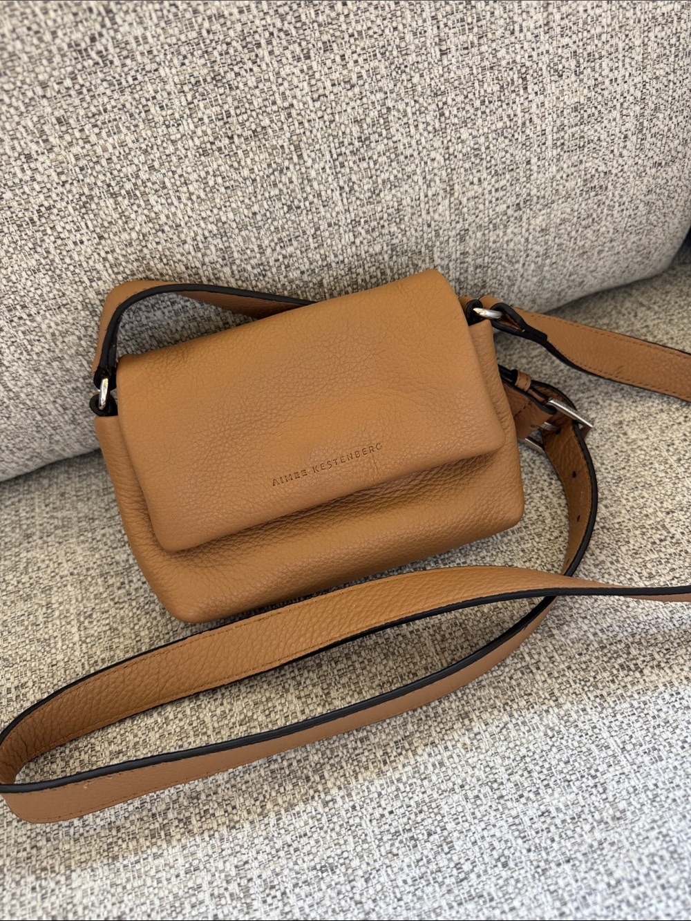 Aimee Kestenberg Tan Pebbled Leather Crossbody Bag